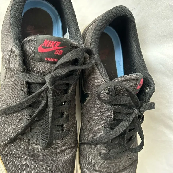Men's Nike Size 10 SB Check Solarsoft Gray Canvas Skateboard Sneakers - Picture 3 of 9
